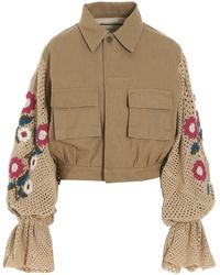 TU LIZE - Crochet Sleeves Jacket Casual Jackets, Parka - Lyst