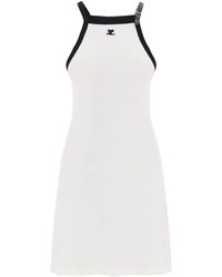 Courreges - Courreges Bicolor Jersey Mini Dress In - Lyst