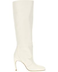 Stuart Weitzman - Lux Curl Boots Stivali E Stivaletti Bianco - Lyst