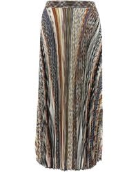 Missoni - Striped Knit Pleated Midi Skirt - Lyst