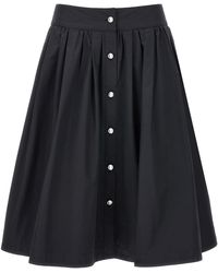 Moschino - Jewel Button Nylon Blend Skirt Gonne Nero - Lyst