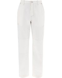 MM6 by Maison Martin Margiela - Wide Cotton Canvas Trousers For Or - Lyst