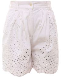 Laurence Bras - Embroidered Cotton Shorts - Lyst