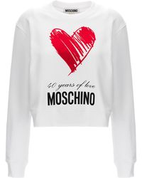 Moschino - 40 Years Of Love Felpe Bianco - Lyst