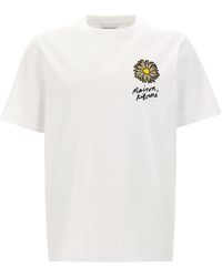 Maison Kitsuné - Floating Flower T Shirt Bianco - Lyst