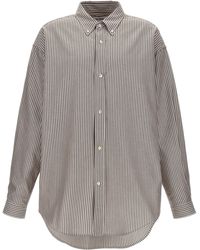 Hed Mayner - Pinstripe Oxford Camicie Bianco - Lyst
