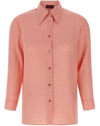 Gucci - Gg Silk Shirt - Lyst