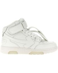 Off-White c/o Virgil Abloh - Sneakers in pelle bianche mid top - Lyst