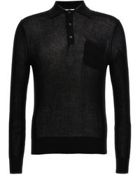 Ballantyne - Cotton Knit Shirt Polo Nero - Lyst