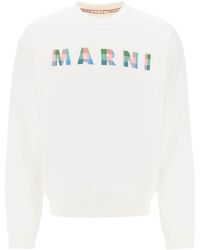 Marni - Sweatshirt With Plaid Logo - Lyst