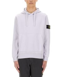 Stone Island - Felpa Con Cappuccio - Lyst