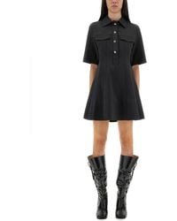 Ganni - Mini Dress With Scalloped Buttons - Lyst