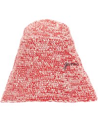 Ganni - Bucket Hat Crochet Logo Embroidery Hats - Lyst