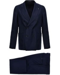 Tagliatore - Double-Breasted Linen Suit - Lyst