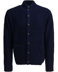 Polo Ralph Lauren - Mock Neck Cardigan Knitwear Blue - Lyst
