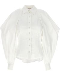 Alexander McQueen - Cut Out Shirt On Shoulders Camicie Bianco - Lyst