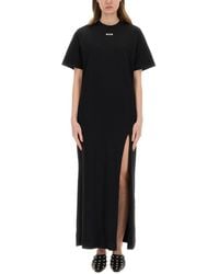 MSGM - Maxi Dress With Side Slit - Lyst