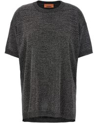 Missoni - Oversized Lurex Knit T-Shirt With Crew Neck - Lyst