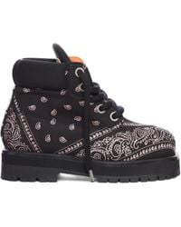 PDF - Bandana-Print Lace-Up Boots - Lyst