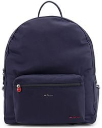 Kiton - Nylon Backpack With Metal Lettering Logo - Lyst
