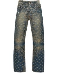 Amiri - Bandana Jaquard Jeans Blu - Lyst
