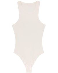 Alaïa - Halter Cotton And Viscose Bodysuit - Lyst