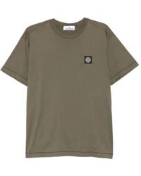 Stone Island - Slim Fit Cotton Jersey T-Shirt With Compass Patch - Lyst