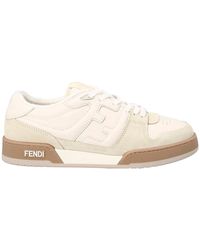Fendi - Neutral Match Suede Low-top Sneakers - Men's - Calf Leather/rubber/fabric - Lyst