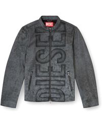 DIESEL - L-Evert-A Biker Leather Jacket-Uomo - Lyst