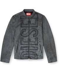 DIESEL - L-Evert-A Biker Leather Jacket - Lyst