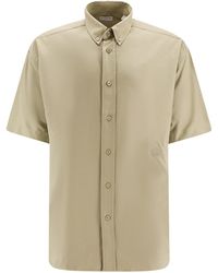 Burberry - Cotton Shirt With Ekd Embroidery - Lyst