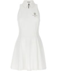 Brunello Cucinelli - Logo Embroidery Dress Abiti Bianco - Lyst