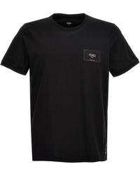 Fendi - Logo Patch T-Shirt - Lyst