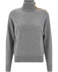 Balmain - Cashmere Wool Sweater Sweaters And Cardigans - Lyst