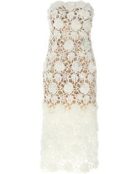 Ermanno Scervino - Macramé Lace Dress Abiti Bianco-Donna - Lyst