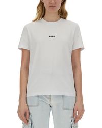MSGM - T-Shirt Con Micro Logo - Lyst