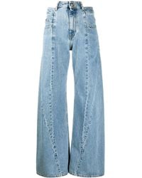 Maison Margiela - Jeans A Gamba Ampia Décortiqué-Donna - Lyst
