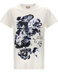 Alexander McQueen - Cut And Sew T Shirt Bianco - Lyst