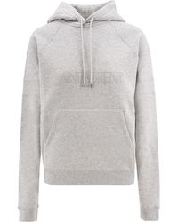 Saint Laurent - Cotton Sweatshirt With Embroidered Logo - Lyst