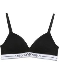 Emporio Armani - Logo-Embellishment Bra - Lyst