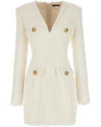 Balmain - Tweed Mini Dress - Lyst