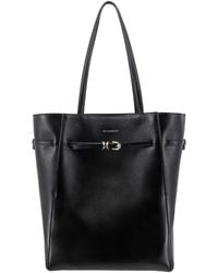 Givenchy - Leather Shoulder Bag With Frontal Logo Print - Lyst