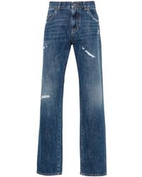 Dolce & Gabbana - Straight Jeans With A Worn Effect - Lyst