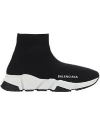 Balenciaga - Sneakers speed 2.0 in maglia nera con suola bianca - Lyst