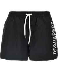 DSquared² - Midi Boxer Shorts Beachwear Nero-Uomo - Lyst