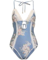 Zimmermann - Cascadian Keyhole Crochet Lycra One-Piece-Donna - Lyst