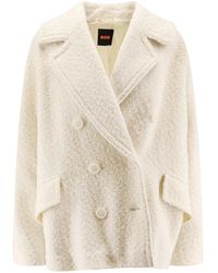 BOSS - Wool Blend Caban Coat - Lyst