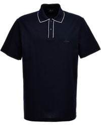 Brioni - Logo Embroidery Shirt Polo Blu - Lyst
