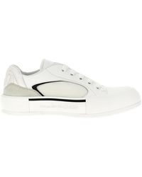 Alexander McQueen - Neoprene Canvas Sneakers Bianco/Nero - Lyst