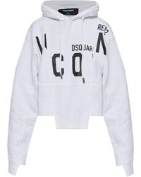 DSquared² - Cotton Cropped Hoodie - Lyst